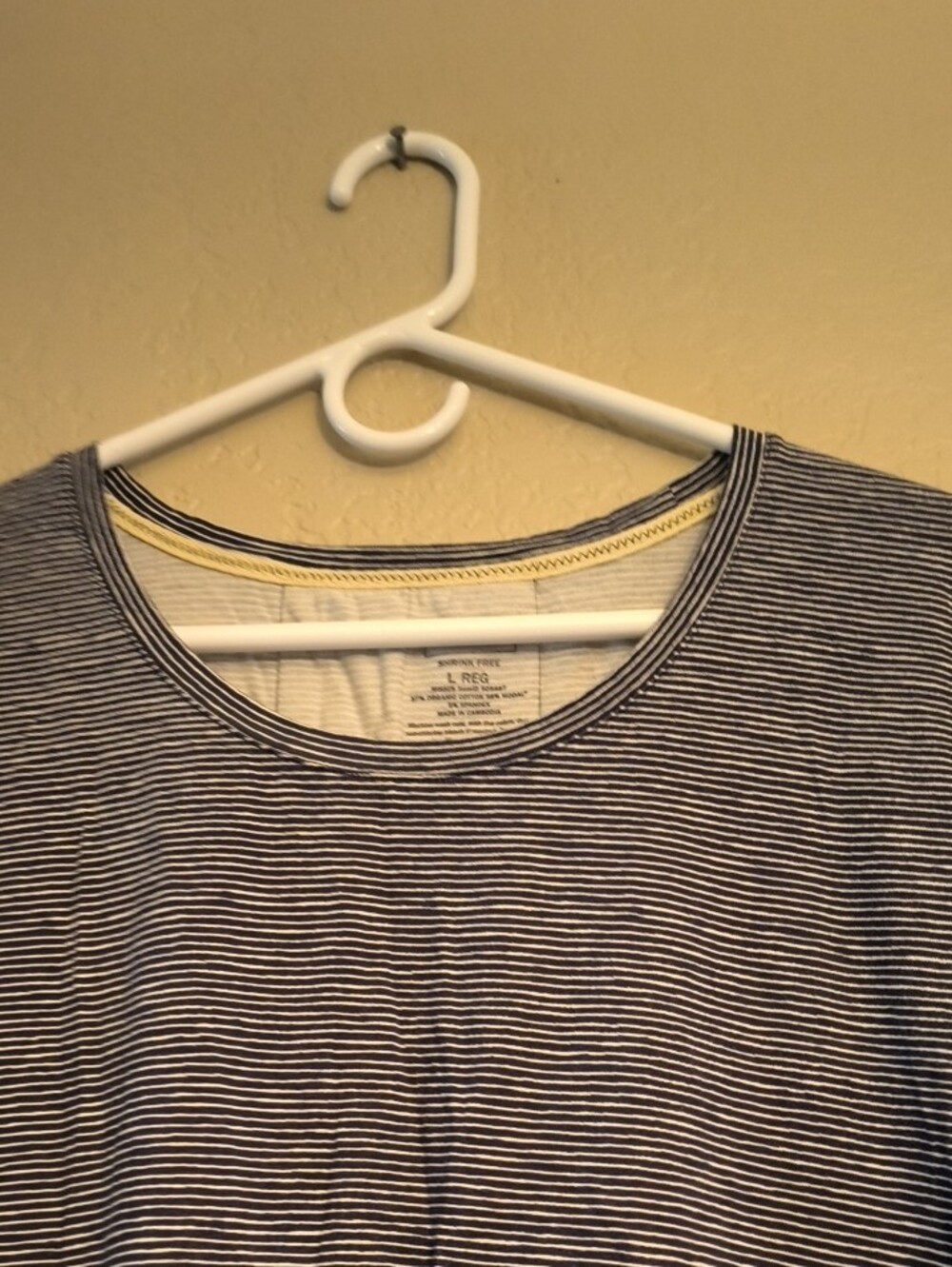 L.L. Bean L REG Navy and White Striped Long-Sleeve Tee Organic Cotton - Picture 5 of 6